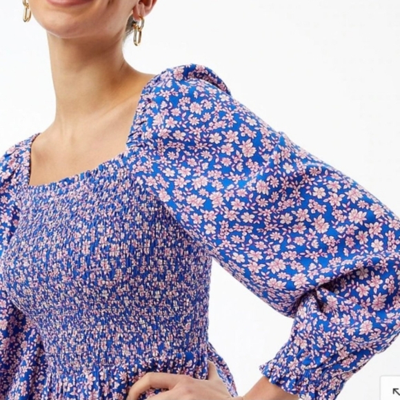 J.CREW Smocked Ditsy Floral Midi Dress - Picture 4 of 9